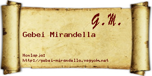 Gebei Mirandella névjegykártya